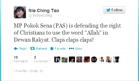 Twitter - TeoNieChing- MP Pokok Sena (PAS) is defending
